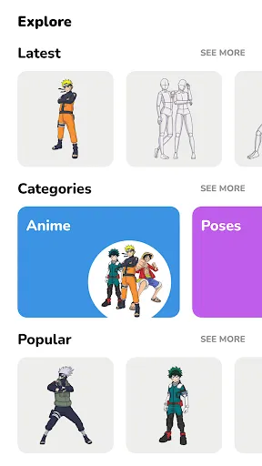 Скриншот 3 — WeDraw - How to Draw Anime