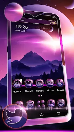 Скриншот 1 — Purple Moon Theme Launcher