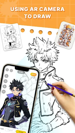Скриншот 1 — Draw Anime: AR Sketch App