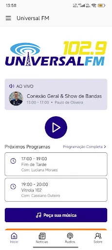 Скриншот 1 — Rádio Universal FM 102.9