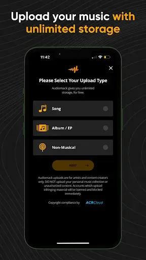 Скриншот 1 — Audiomack Creator-Upload Music