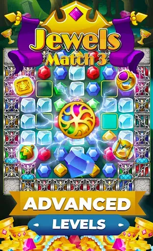 Скриншот 1 — Jewels Premium Match 3 Puzzles