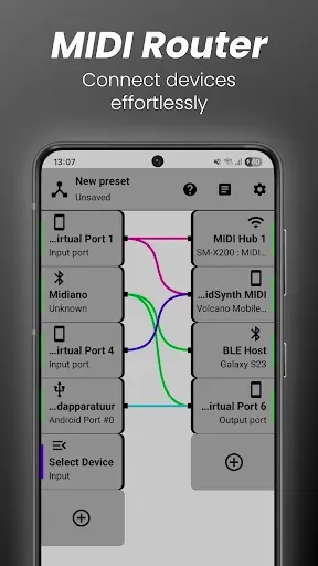 Скриншот 1 — MIDI Hub - Route & Edit Live