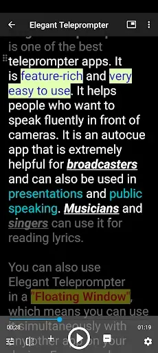 Скриншот 2 — Elegant Teleprompter Pro