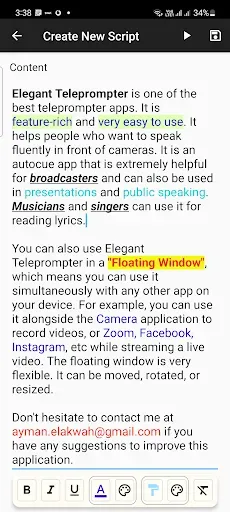 Скриншот 4 — Elegant Teleprompter Pro