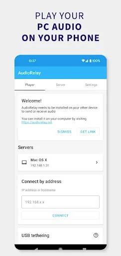Скриншот 1 — AudioRelay: стриминг аудио