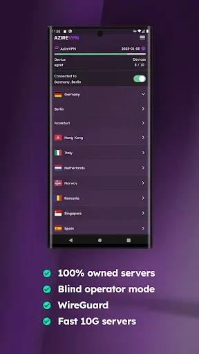 Скриншот 4 — AzireVPN – Ultra private VPN