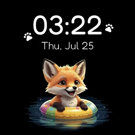 Скриншот 5 — Cute Fox Watch Face: Joy's Day