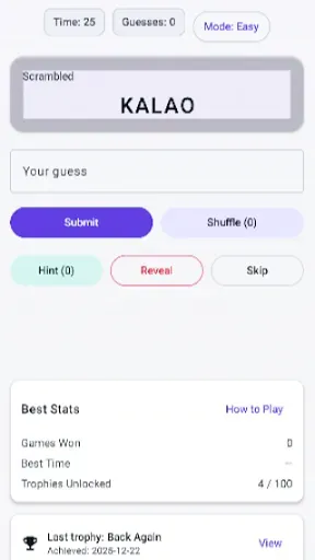 Скриншот 1 — Word Scramble