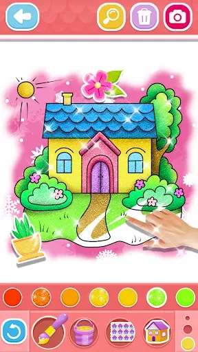 Скриншот 1 — Glitter House coloring for kid