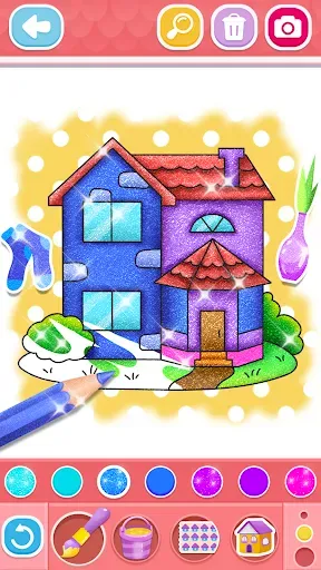 Скриншот 7 — Glitter House coloring for kid