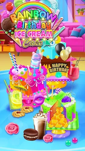 Скриншот 1 — Rainbow Glitter Birthday Cakes