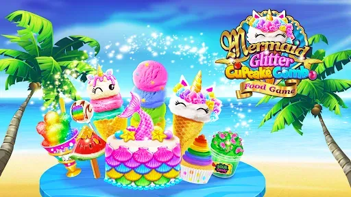 Скриншот 1 — Mermaid Glitter Cupcake Chef