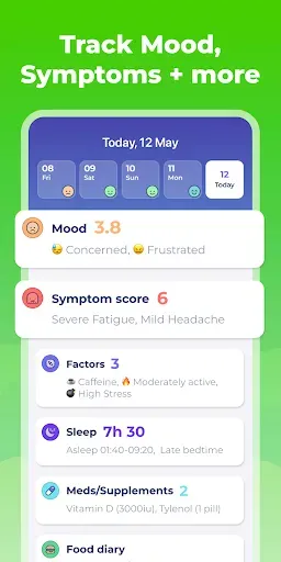 Скриншот 2 — Symptom, Mood & Period Tracker