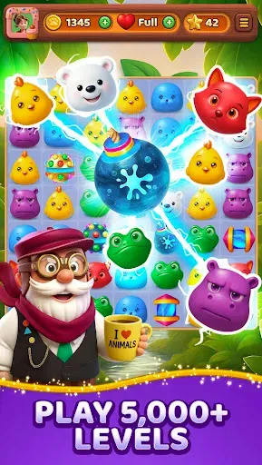 Скриншот 1 — Animal Crush: Match‑3 Rescue