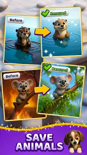 Скриншот 2 — Animal Crush: Match‑3 Rescue