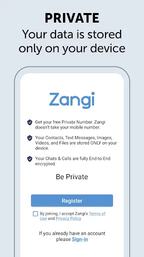 Скриншот 1 — Zangi Messenger