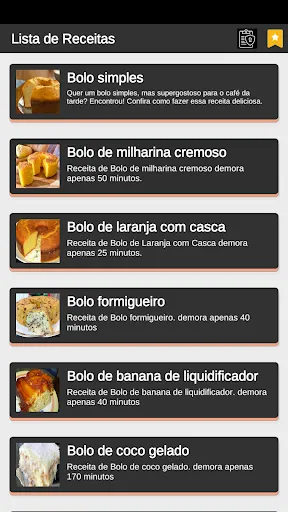 Скриншот 2 — Receitas de Bolos Caseiros
