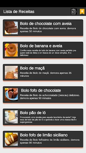 Скриншот 3 — Receitas de Bolos Caseiros
