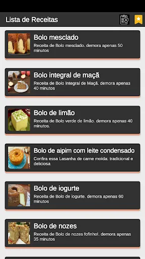 Скриншот 4 — Receitas de Bolos Caseiros