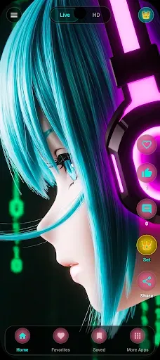 Скриншот 2 — Живые обои Мику HD