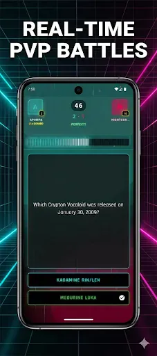 Скриншот 2 — Neon Miku: Vocaloid Quiz PvP
