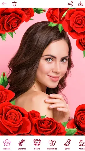 Скриншот 1 — Цветочные Фоторамки и Наклейки