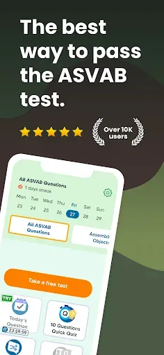Скриншот 1 — ASVAB Practice Test 2026 Prep