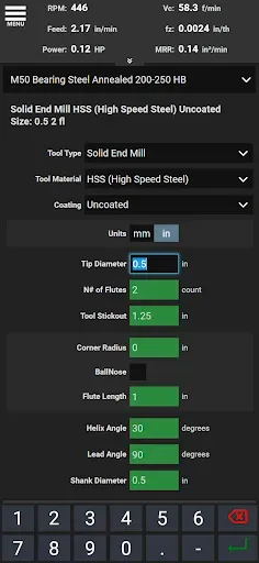 Скриншот 2 — FSWizard Pro Machinist Calc