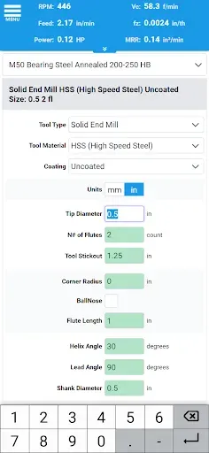 Скриншот 3 — FSWizard Pro Machinist Calc