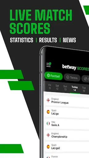 Скриншот 1 — Betway Scores - Scores & News