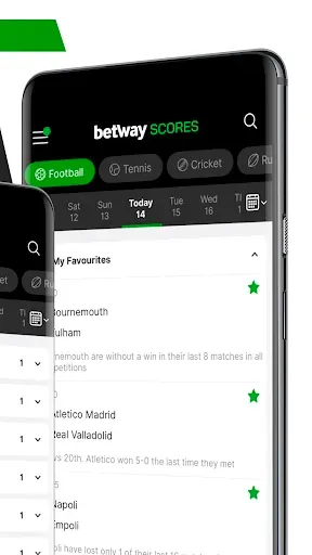 Скриншот 2 — Betway Scores - Scores & News