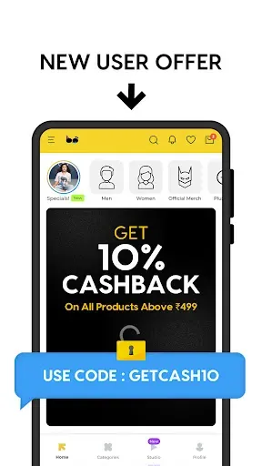 Скриншот 1 — Bewakoof - Online Shopping App