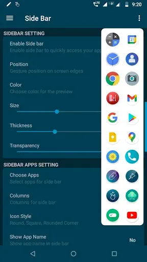 Скриншот 1 — Edge Side Bar - App Shortcuts