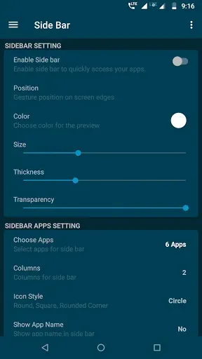 Скриншот 2 — Edge Side Bar - App Shortcuts
