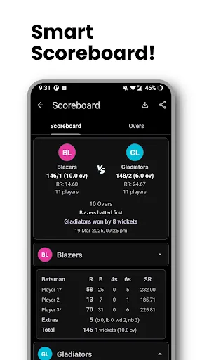 Скриншот 5 — My Umpire - Cricket Scorer