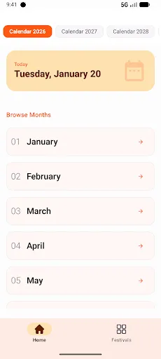 Скриншот 1 — Kohinoor Odia Calendar 2026