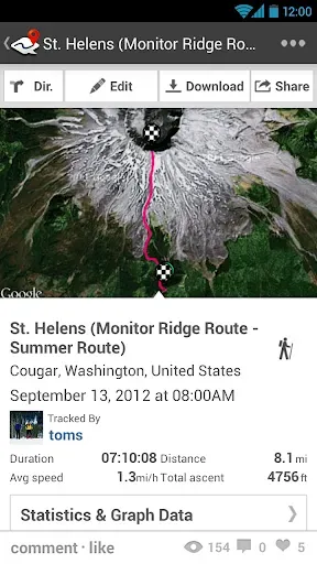 Скриншот 2 — ramblr (hiking, gps, map)