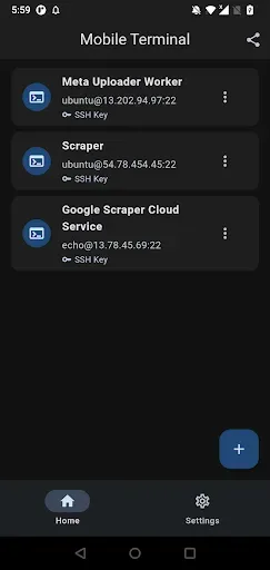 Скриншот 1 — Mobile Terminal - SSH клиент