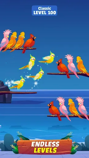 Скриншот 4 — Bird Sort - Color Birds Game