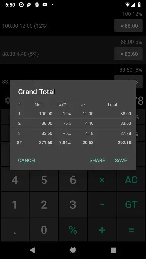 Скриншот 2 — Calculator - Tax, VAT and GST