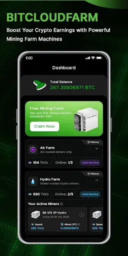 Скриншот 2 — BitCloudFarm Miner, BTC Mining