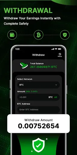 Скриншот 3 — BitCloudFarm Miner, BTC Mining