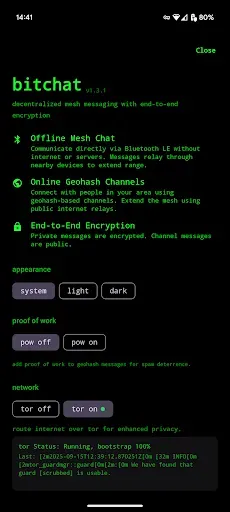 Скриншот 1 — bitchat