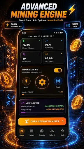 Скриншот 2 — Pro Miner Bitcoin Miner Cloud