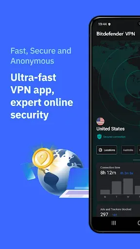 Скриншот 1 — Bitdefender VPN: Fast & Secure