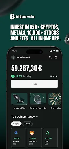 Скриншот 1 — Bitpanda: Buy Crypto & Stocks