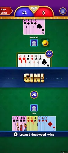 Скриншот 2 — Gin Rummy - Classic Card Game