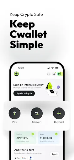 Скриншот 1 — Cwallet - Secure Crypto Wallet