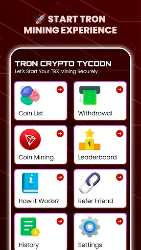 Скриншот 1 — TRON Mining - Crypto TRX Miner